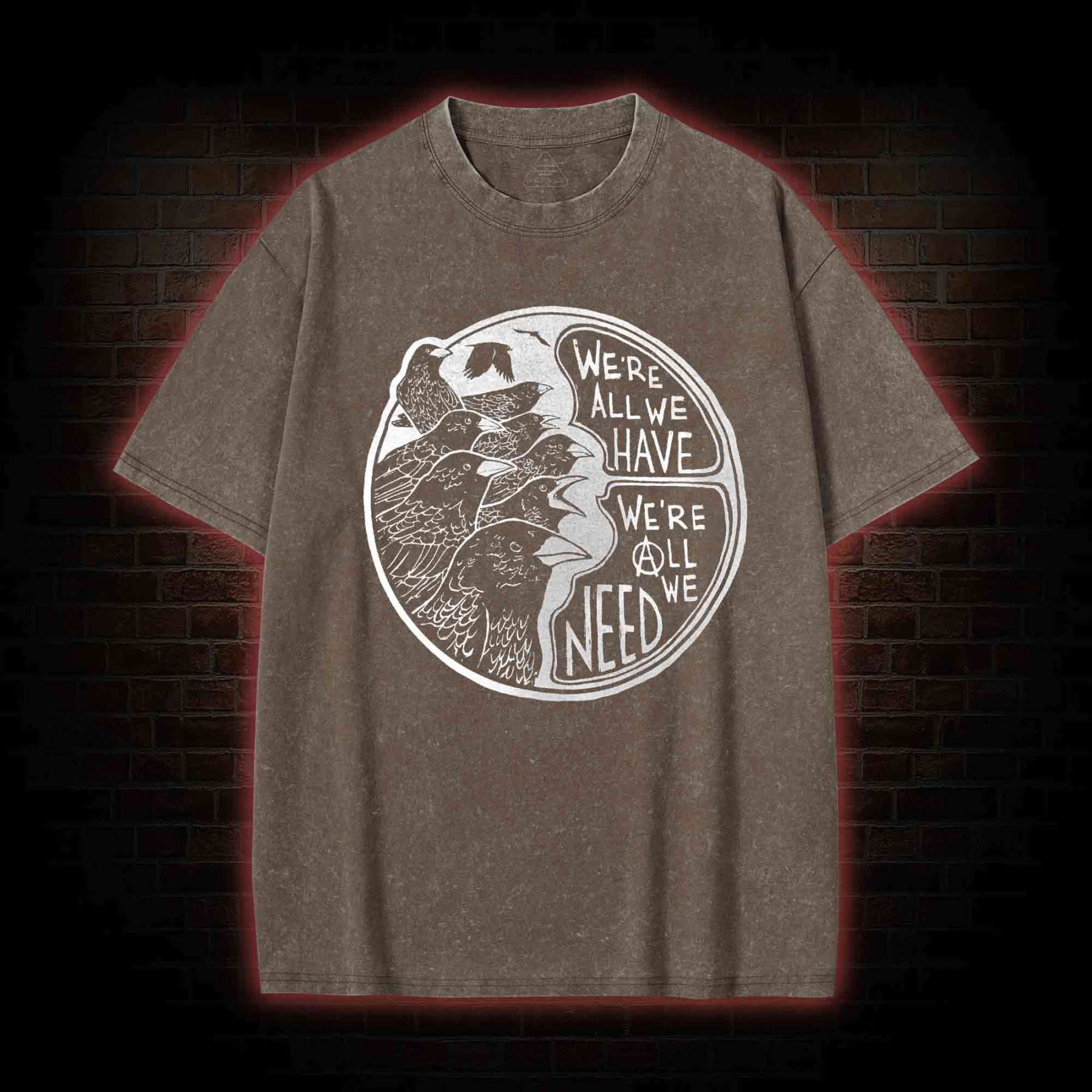 Anarchy Crows Washed T-shirt