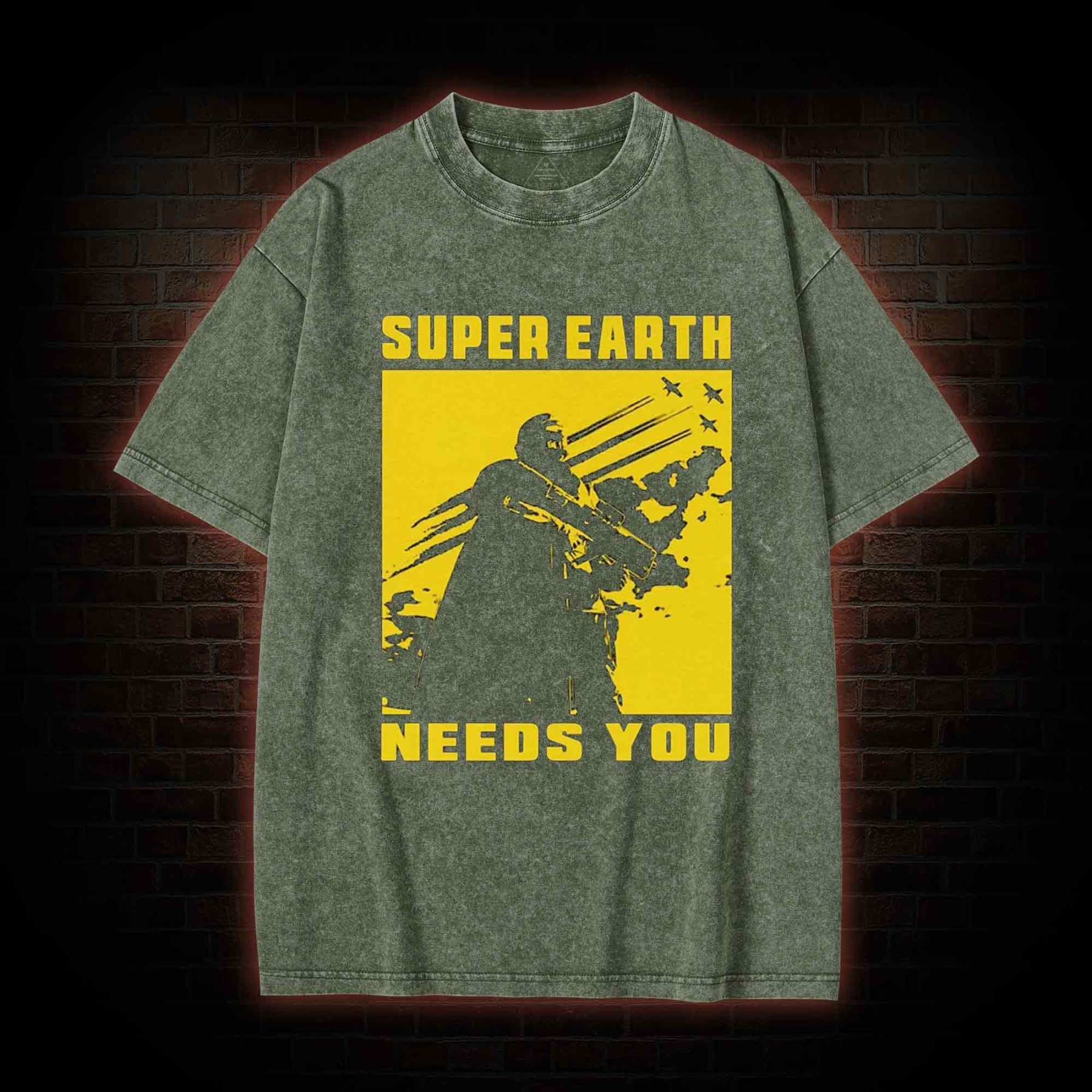 Earth Needs you Washed T-shirt