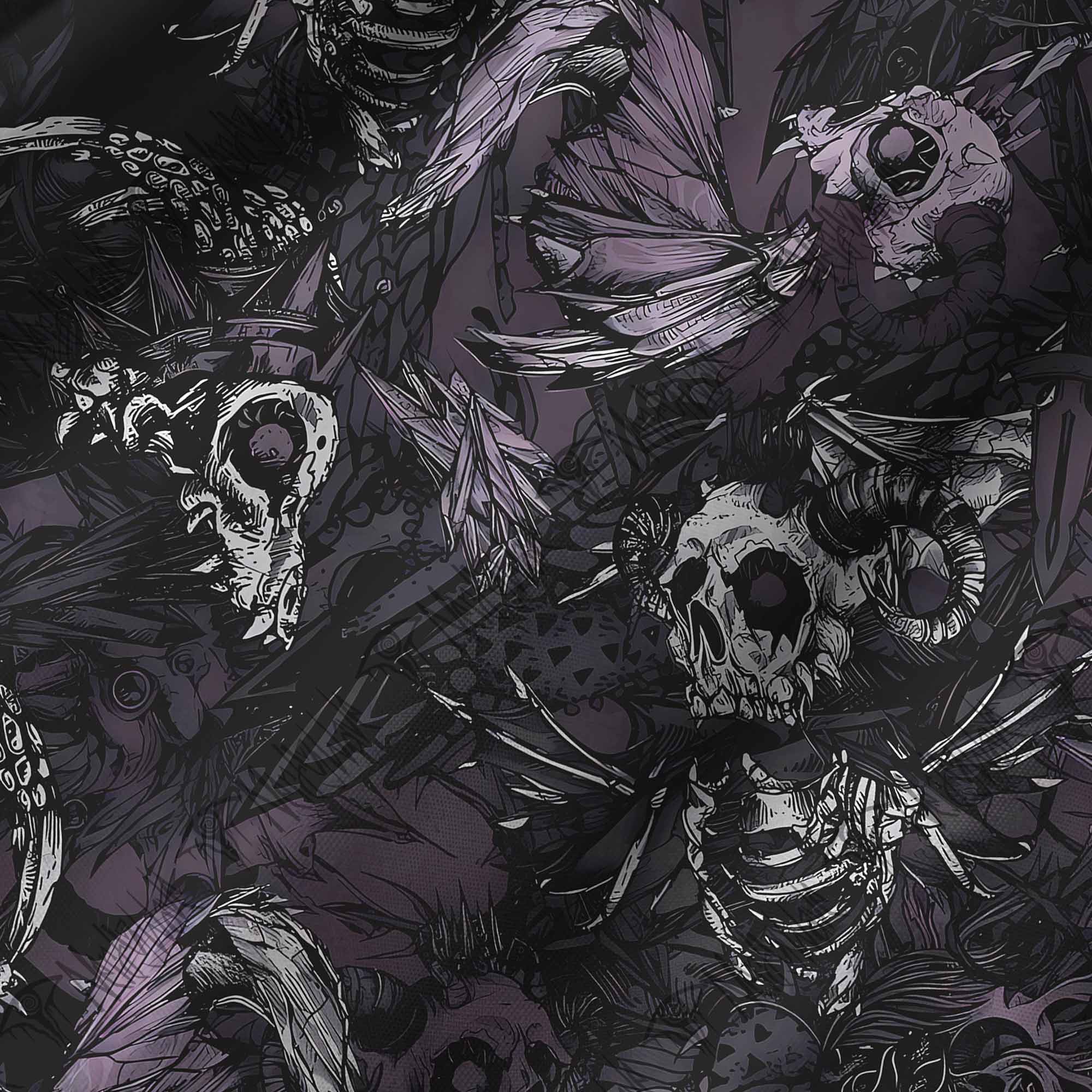 Skull and Dead Leaves Graphic Resort Set