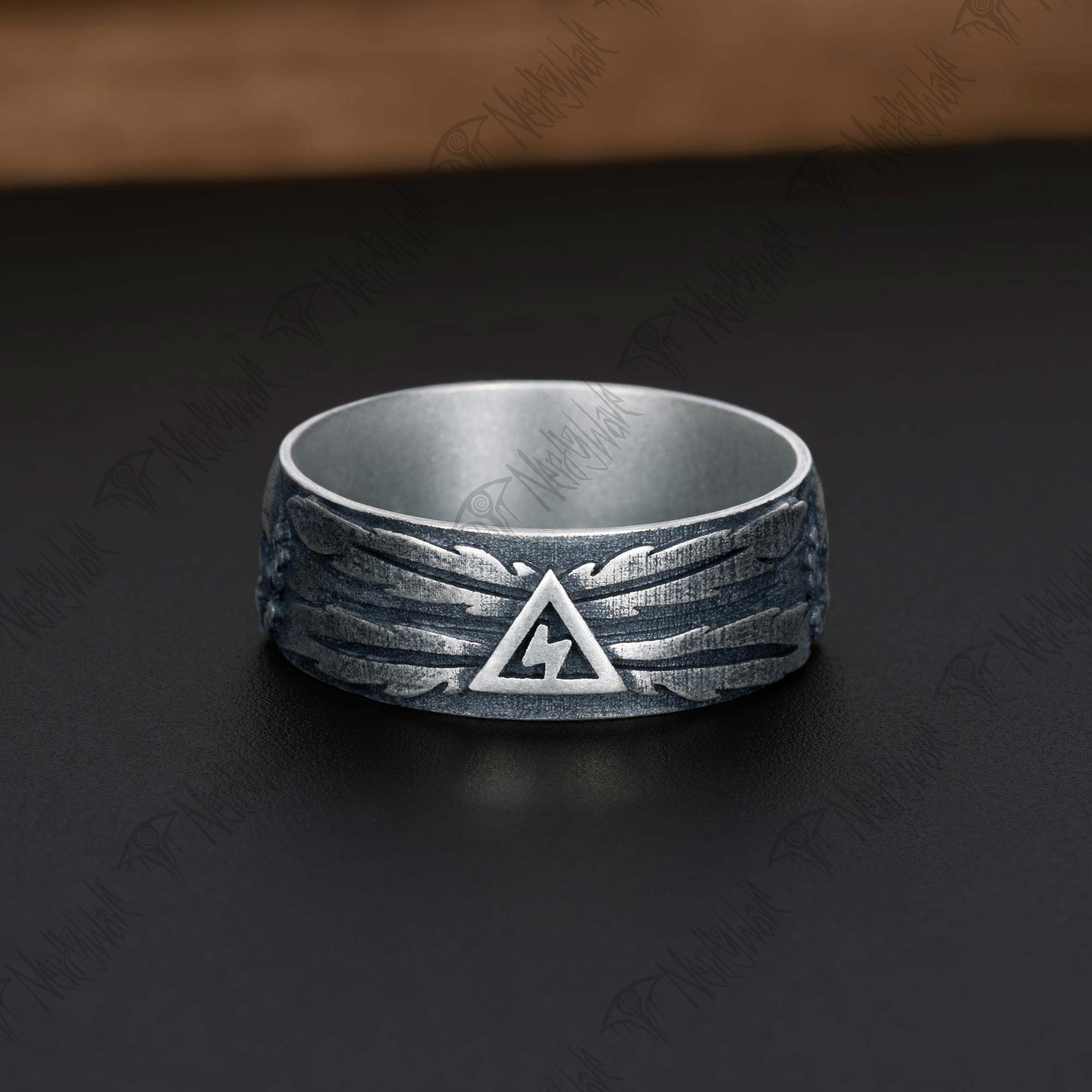 Skeleton Demon Silver Band Ring