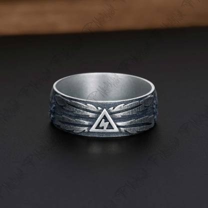 Skeleton Demon Silver Band Ring