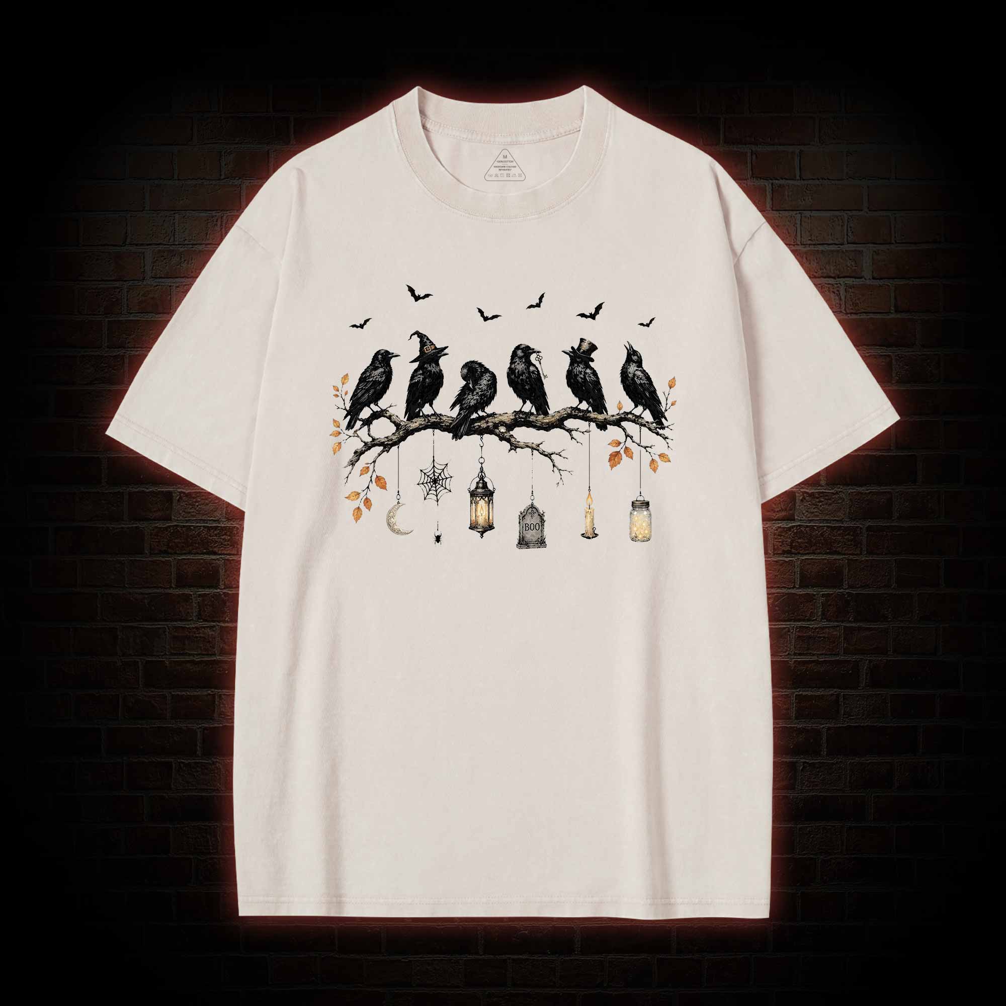 Black Crow Halloween Washed T-shirt