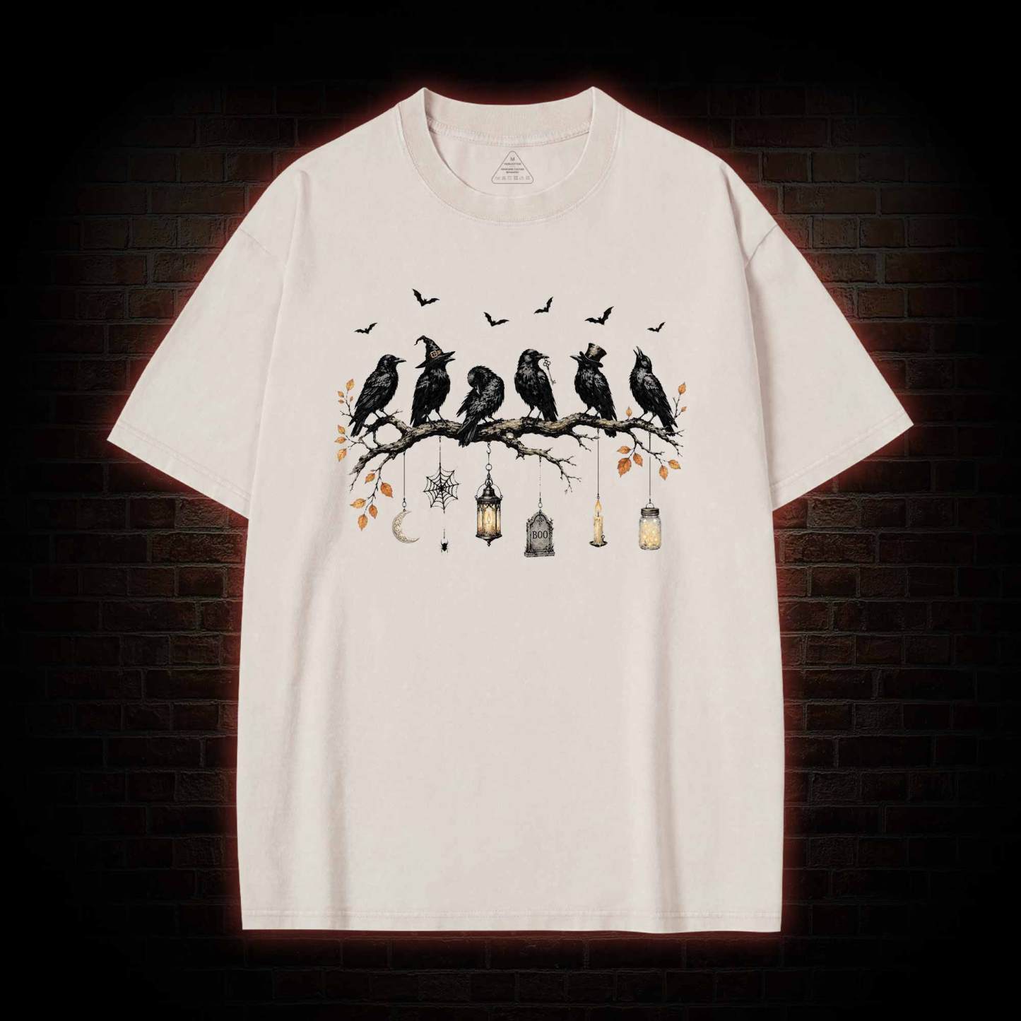 Black Crow Halloween Washed T-shirt