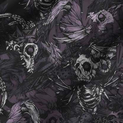 Skull and Dead Leaves Graphic Resort Set