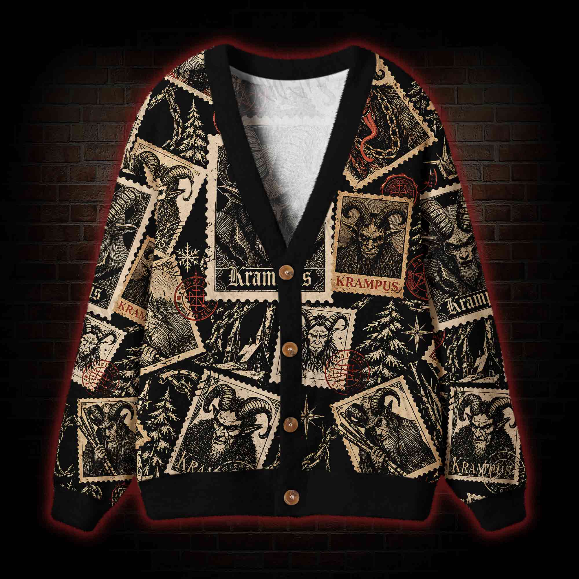 Krampus Tarot Cardigan Sweater