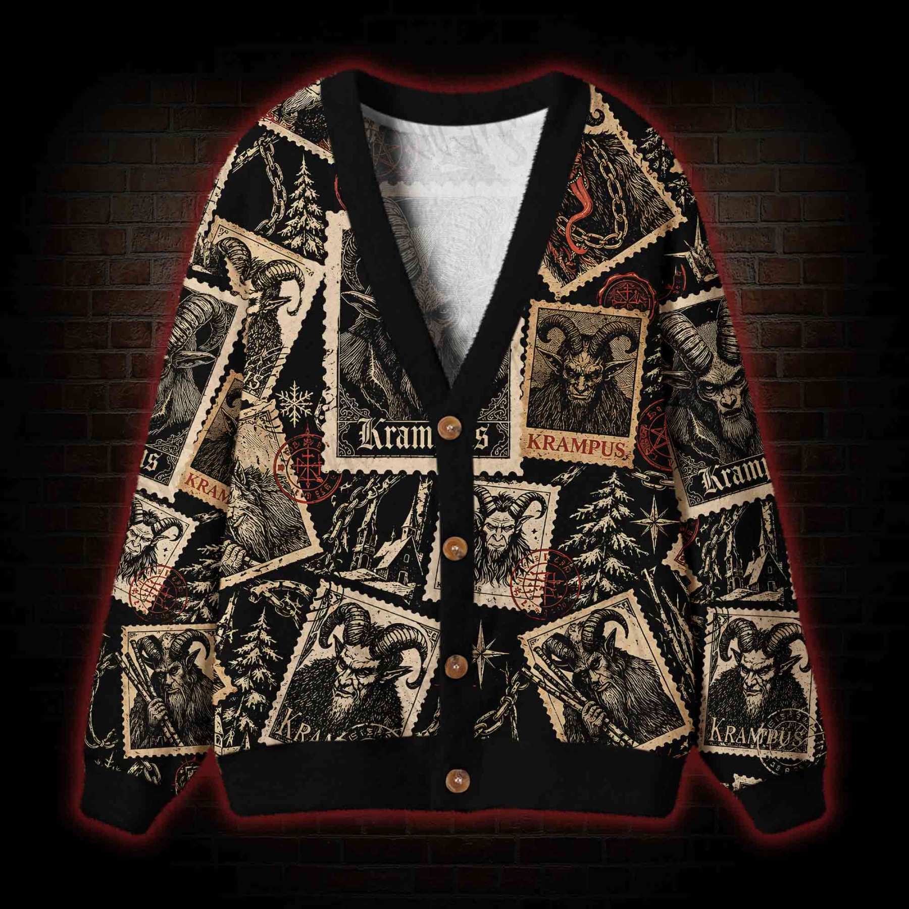 Krampus Tarot Cardigan Sweater