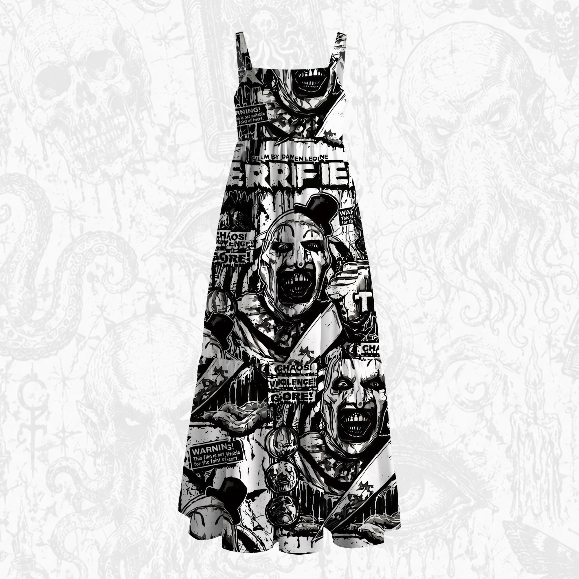 Warning Wide Straps Maxi Dress