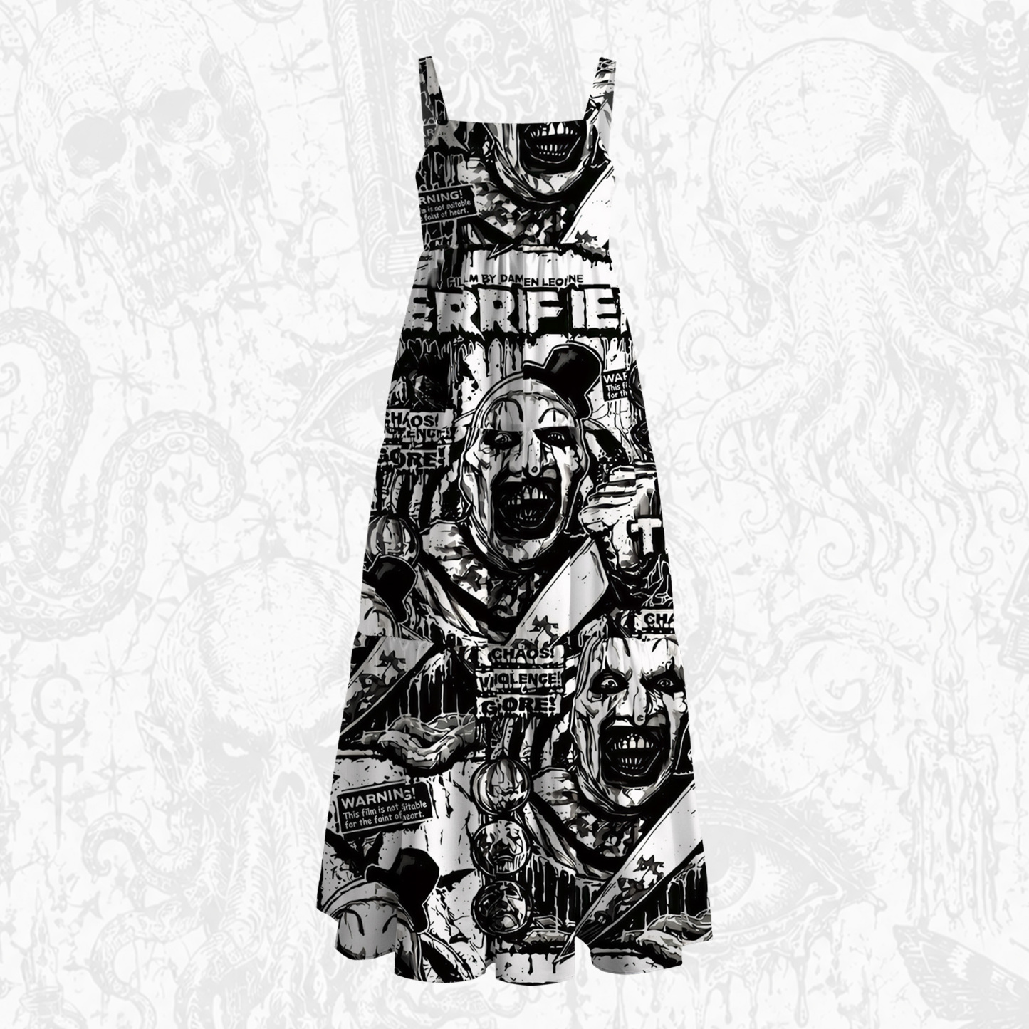 Warning Wide Straps Maxi Dress