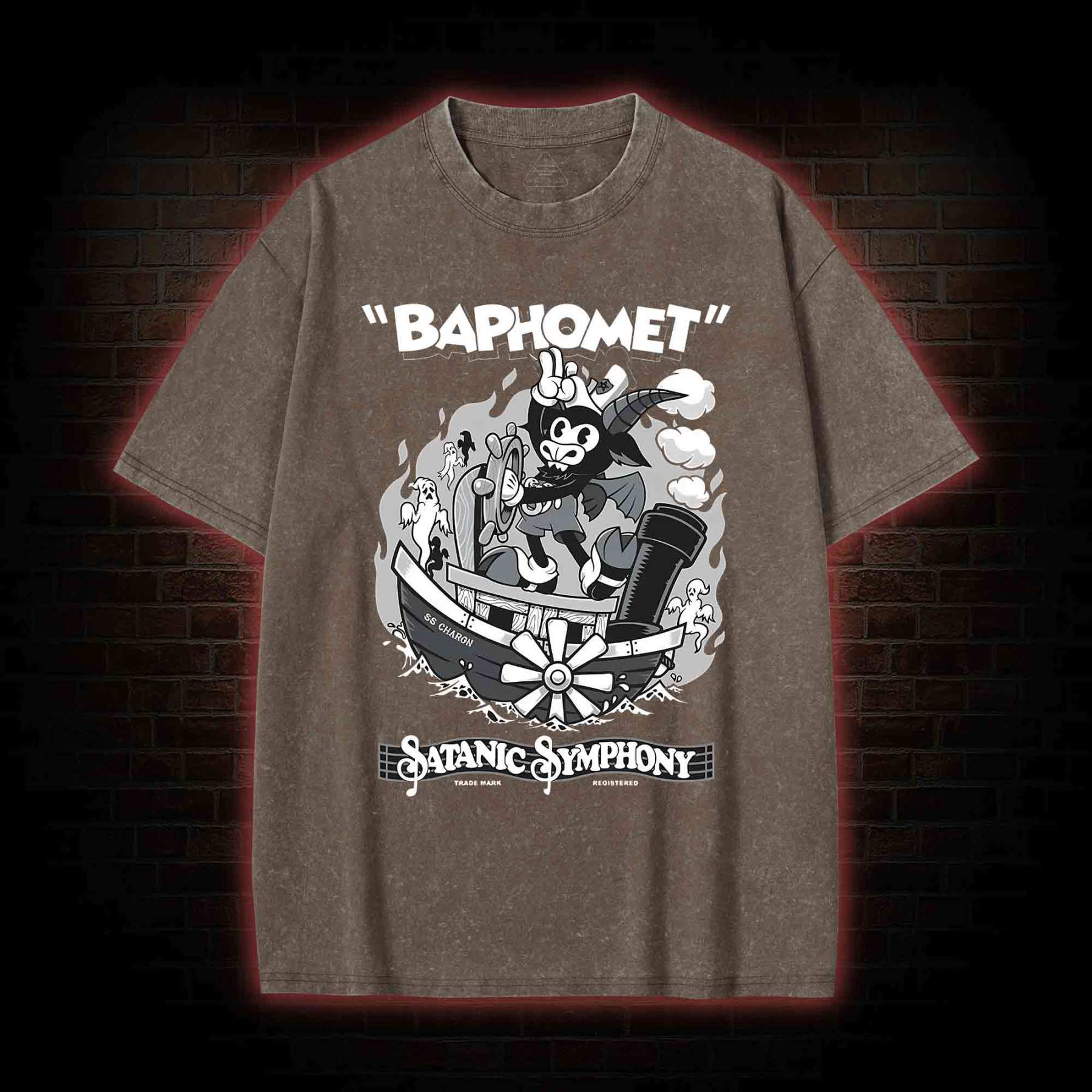 Satanic Symphony Baphomet Washed T-shirt