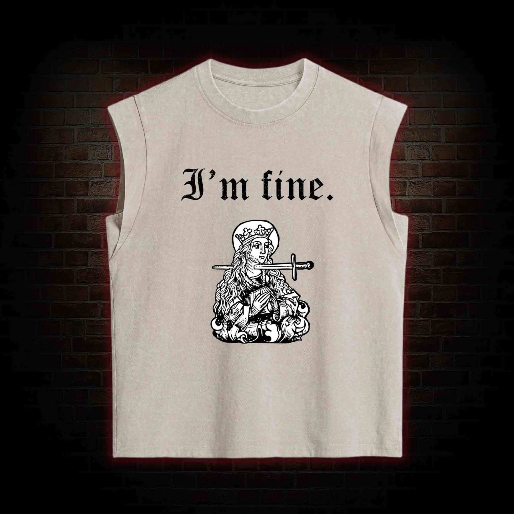 I'm Fine Women's Washed Tank Top