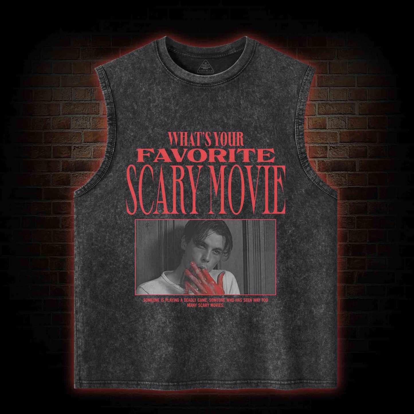 What's Your Favorite Scary Movie Washed Tank Top
