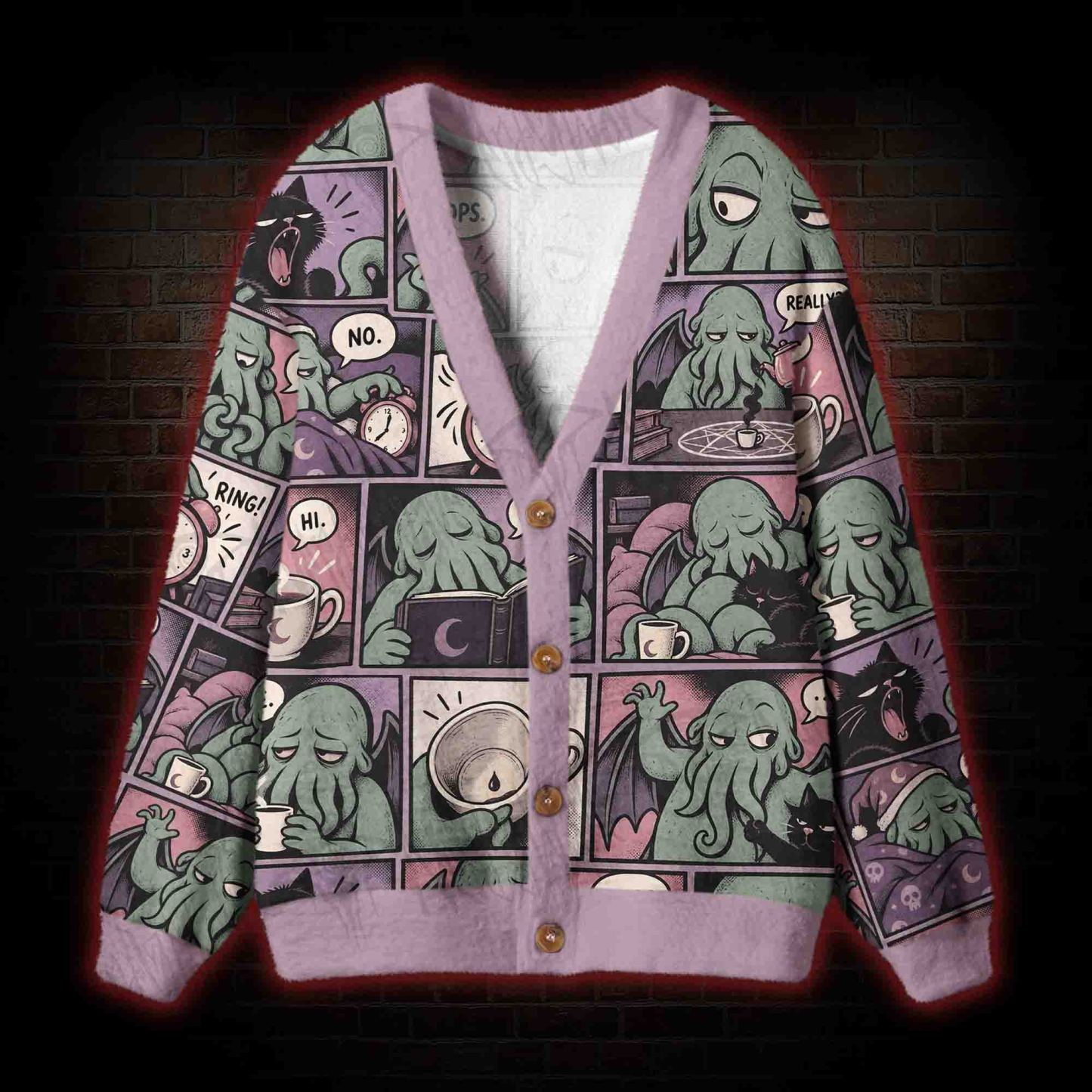 Cthulhu Comic Club Cardigan Sweater