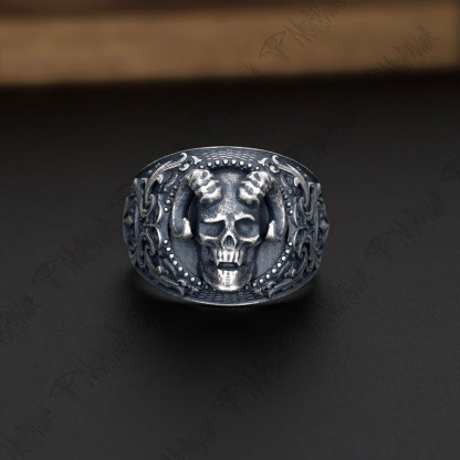 Horned Monster Silver Ring