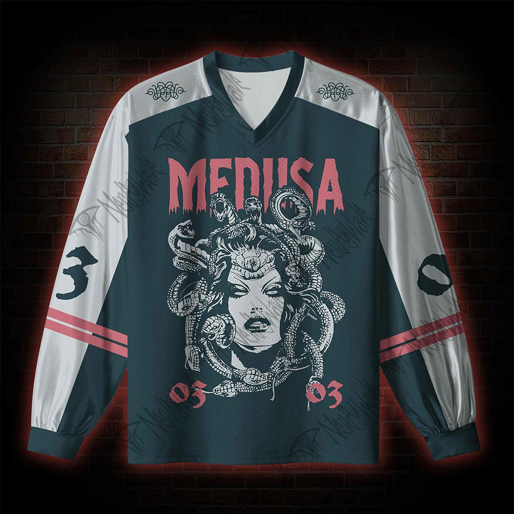 Medusa V-Neck Long Sleeve Jersey