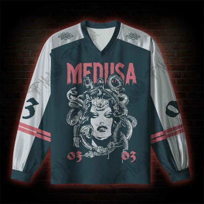 Medusa V-Neck Long Sleeve Jersey