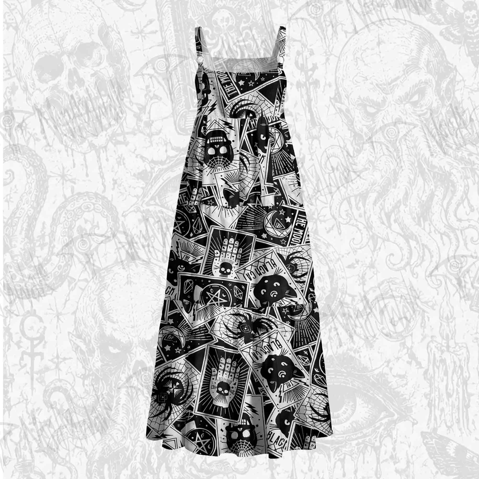 Tarot Cards Wide Straps Maxi Dress