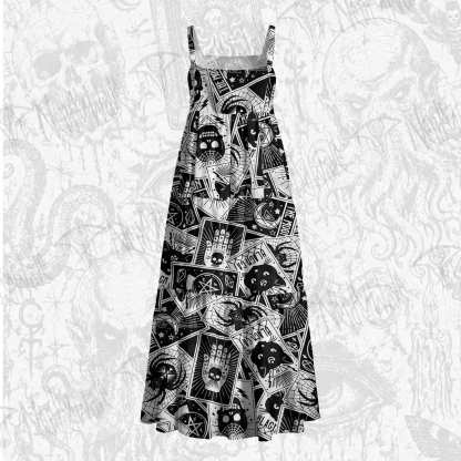 Tarot Cards Wide Straps Maxi Dress