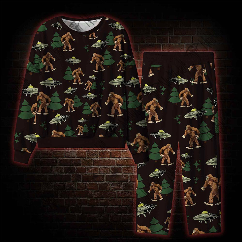 Bigfoot and UFO Cozy Pajama Sets
