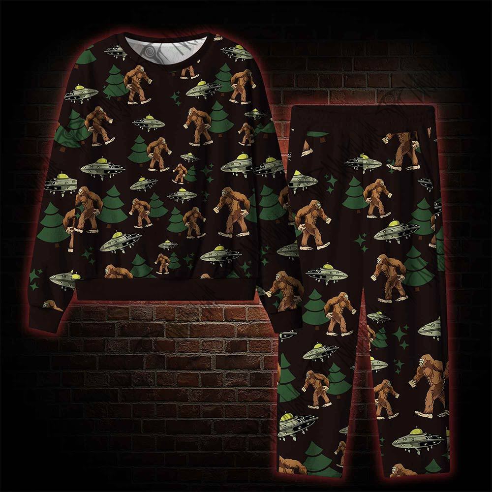 Bigfoot and UFO Cozy Pajama Sets