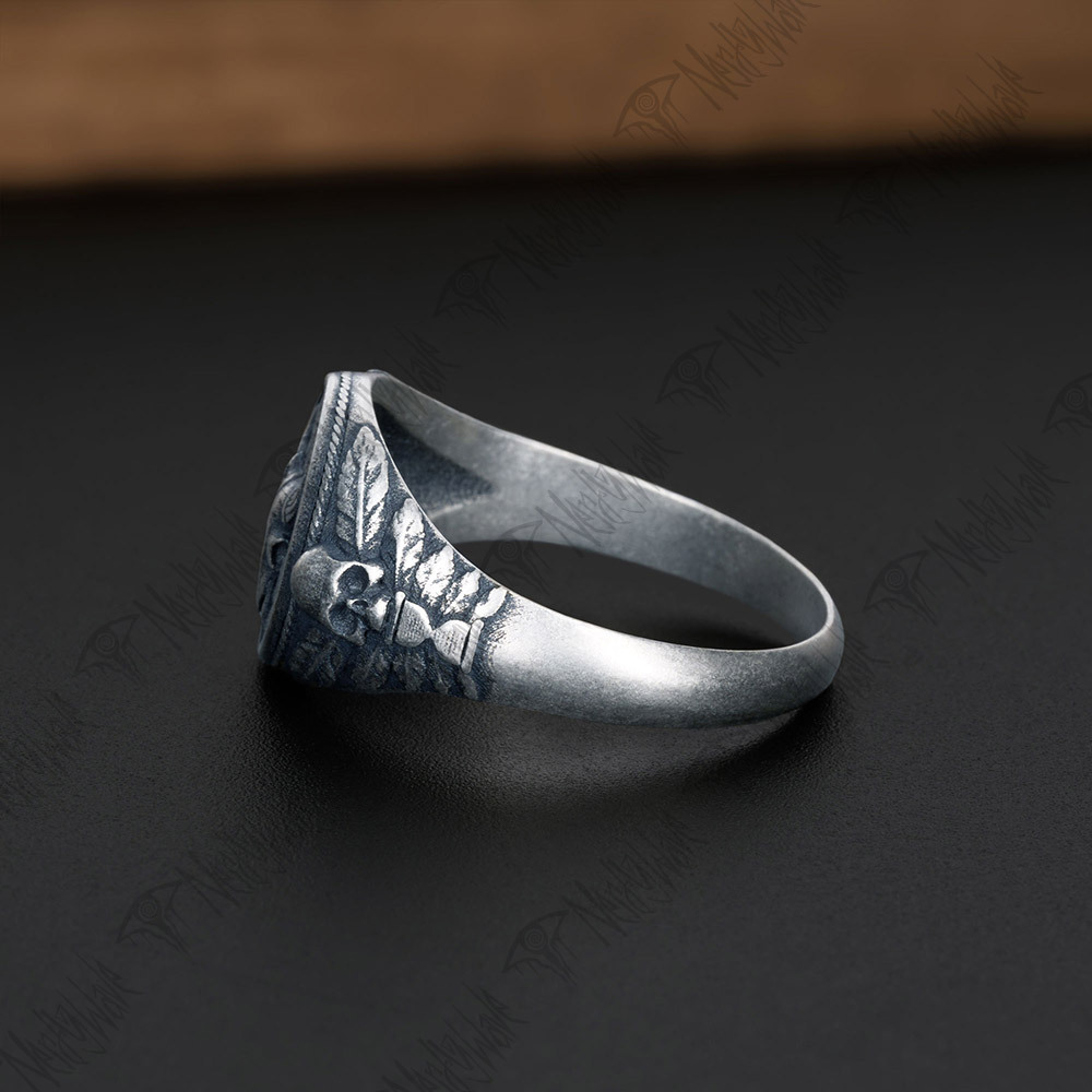 Bull Skull Silver Ring