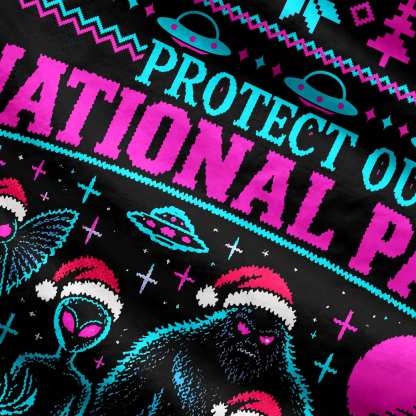 Cryptid National Park Christmas Ugly Sweatshirts