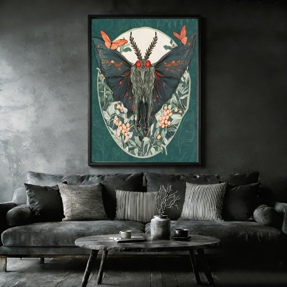 Mothman Framed Canvas Print