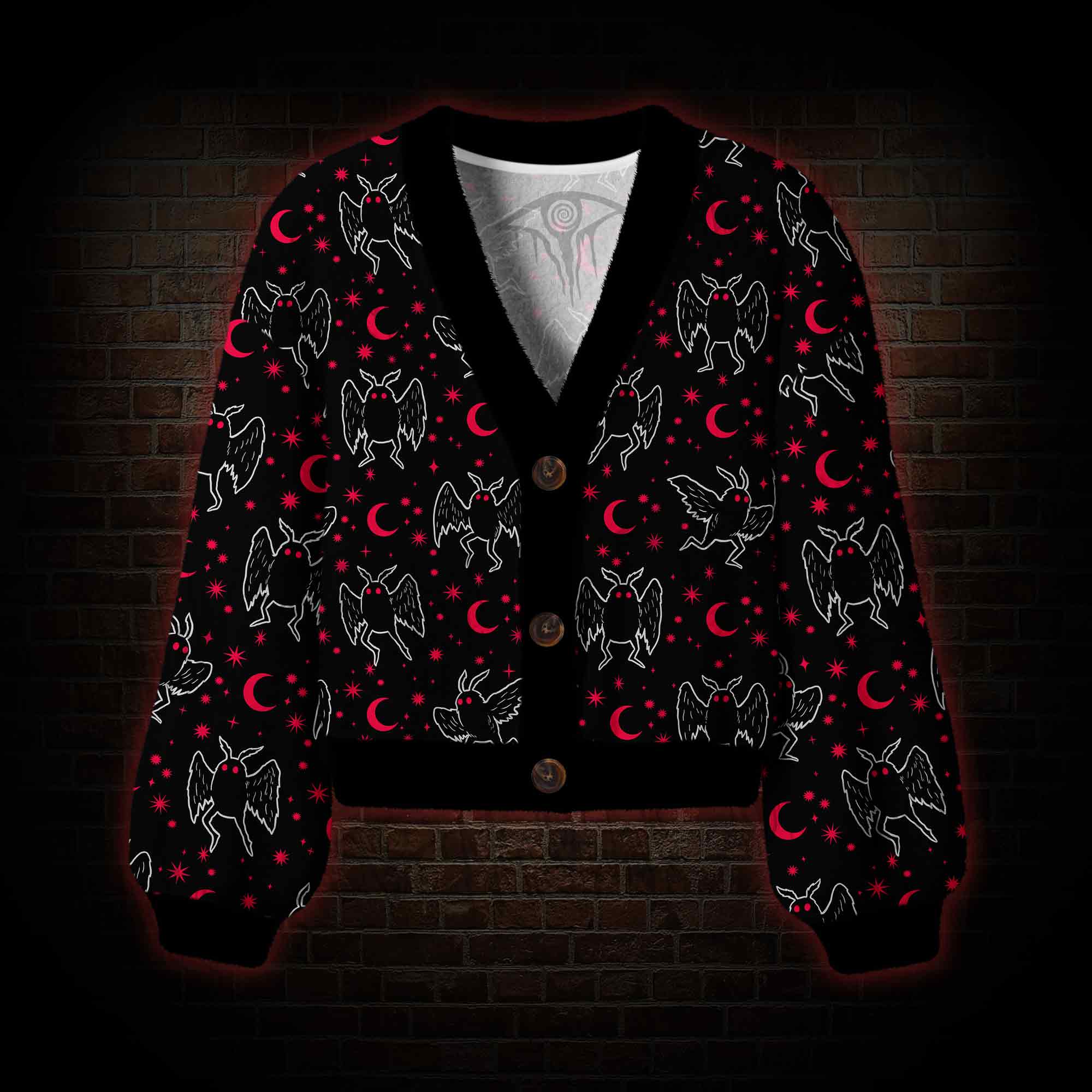 Mothman Night Women's Cardigan Sweater