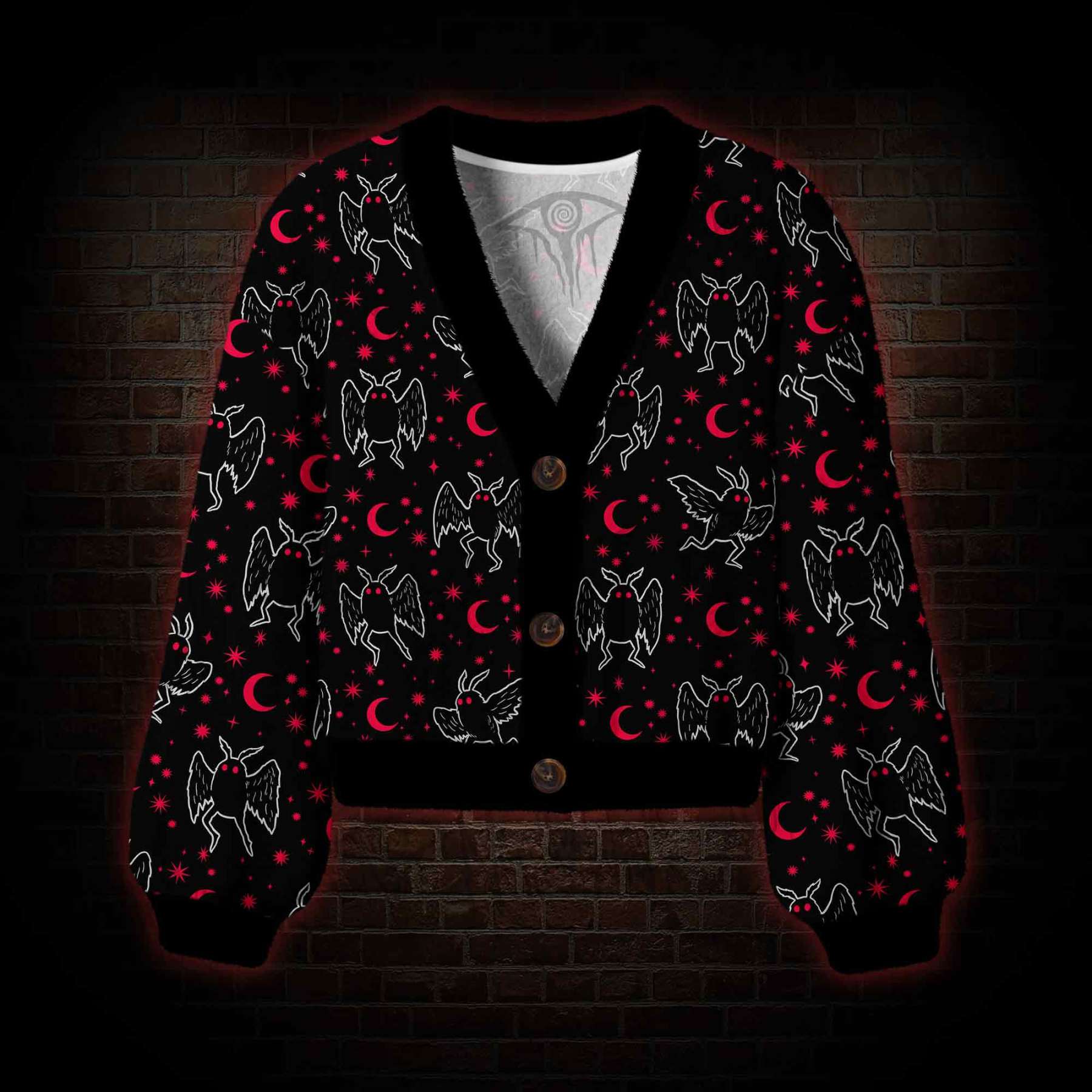 Mothman Night Women's Cardigan Sweater