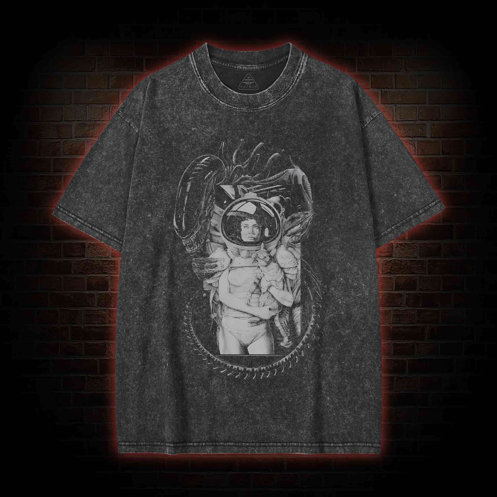 Alien Ripley Jonesy Sci-fi Horror Washed T-shirt