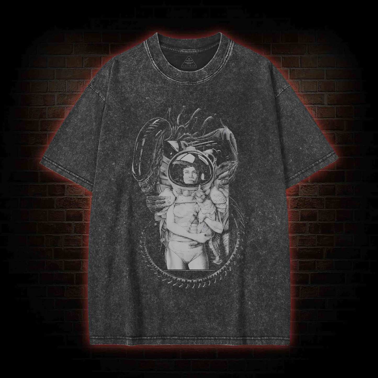 Alien Ripley Jonesy Sci-fi Horror Washed T-shirt