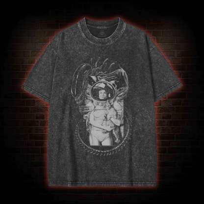 Alien Ripley Jonesy Sci-fi Horror Washed T-shirt