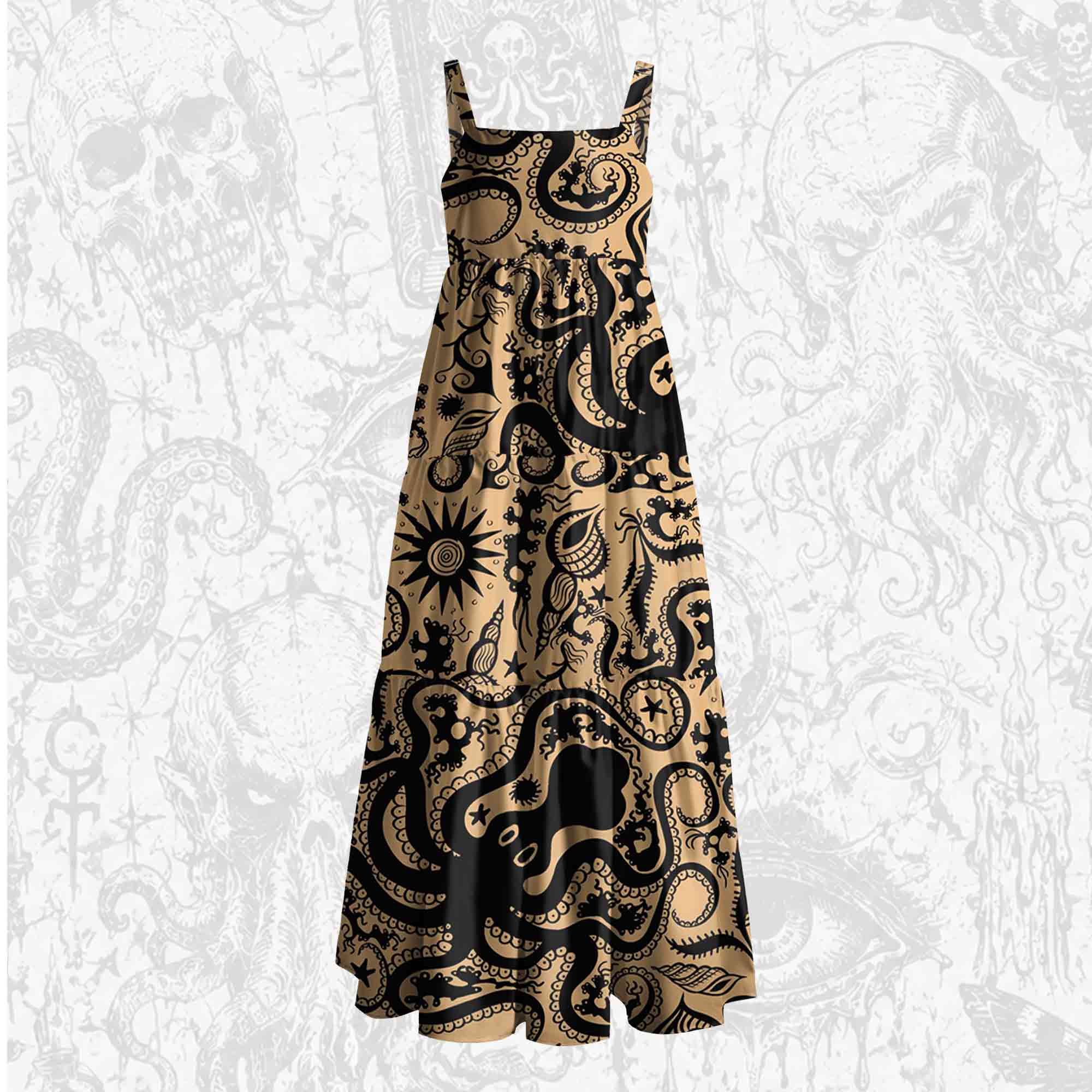 Squid Wide Straps Maxi Dress
