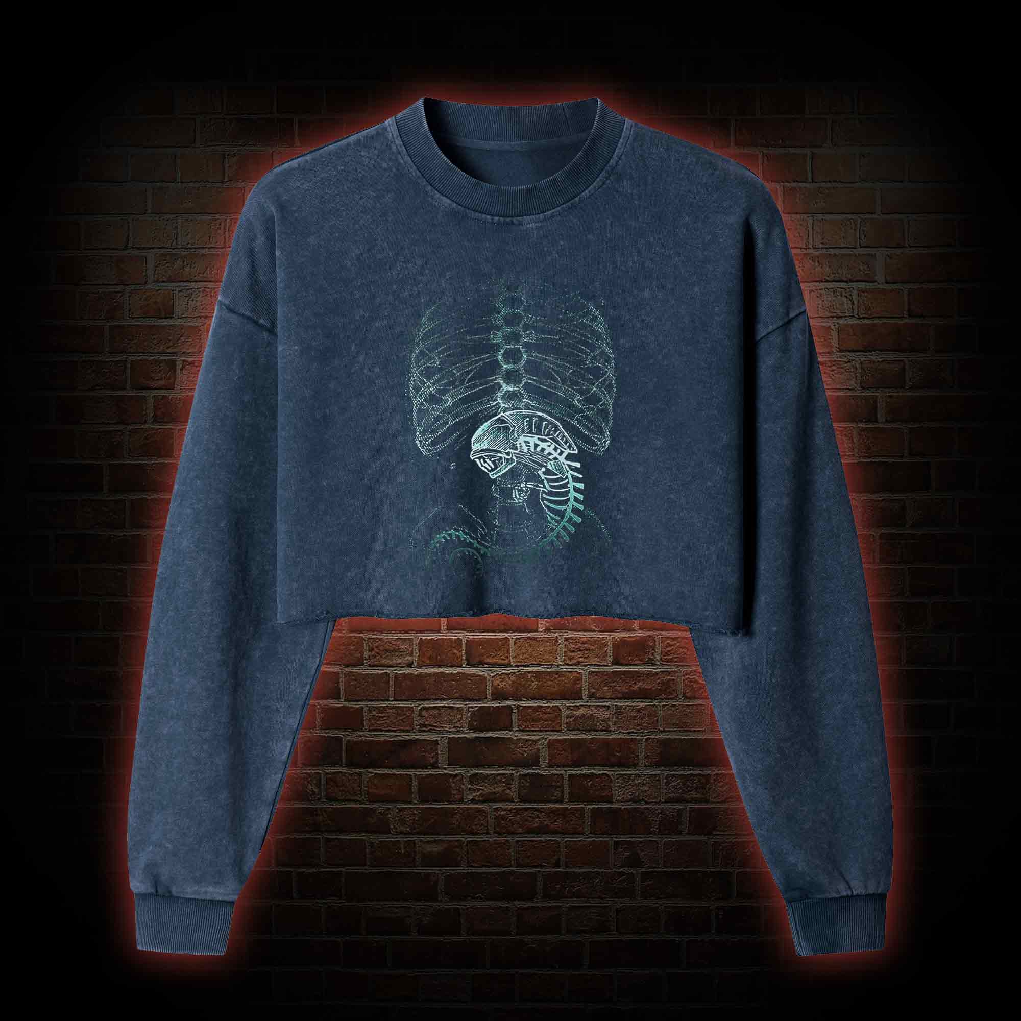 A Perfect Organism Washed Cropped Sweatshirts