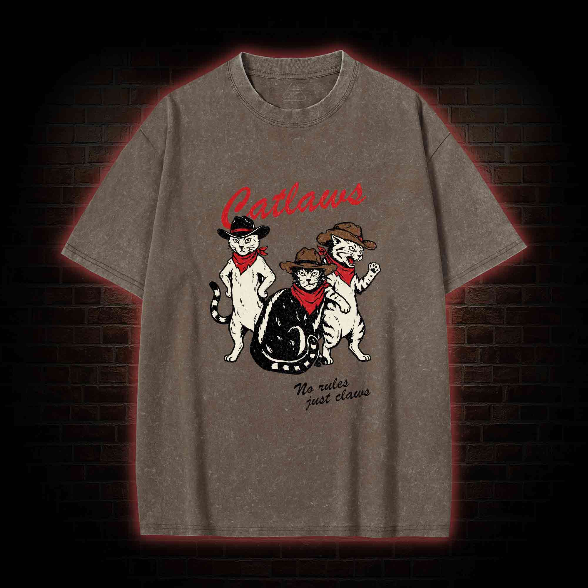 Vintage Cowboy Cat Washed T-shirt