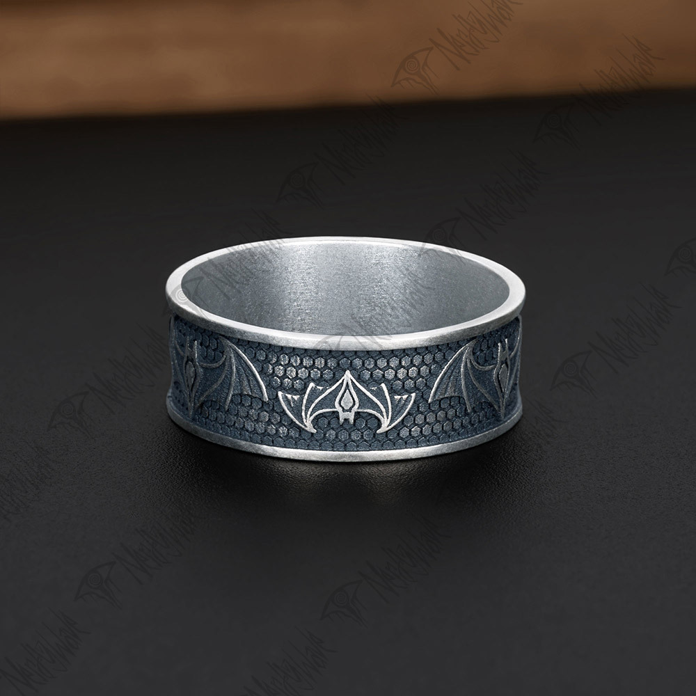 Bat Silver Band Ring