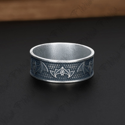 Bat Silver Band Ring