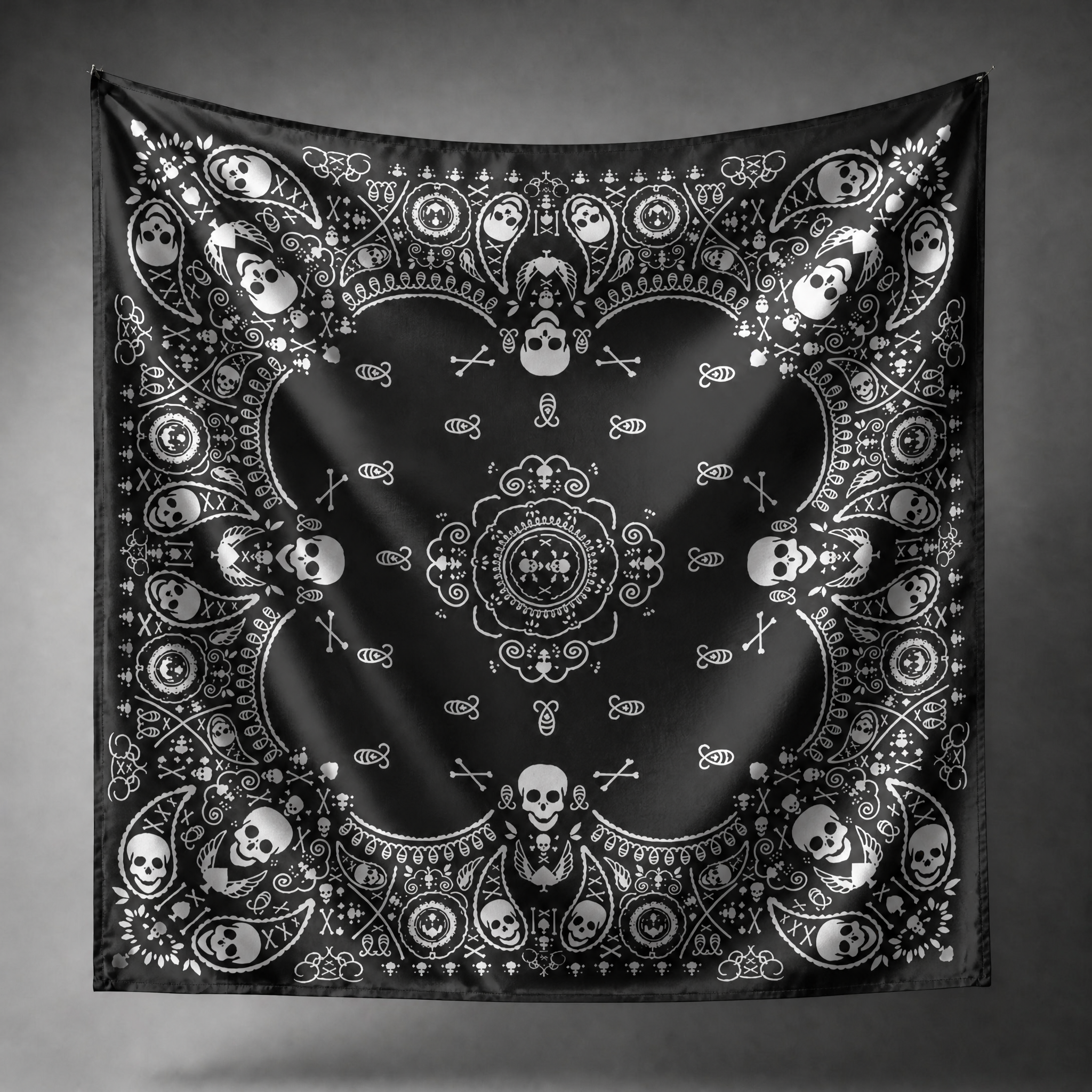Skull Paisley Square Scarf