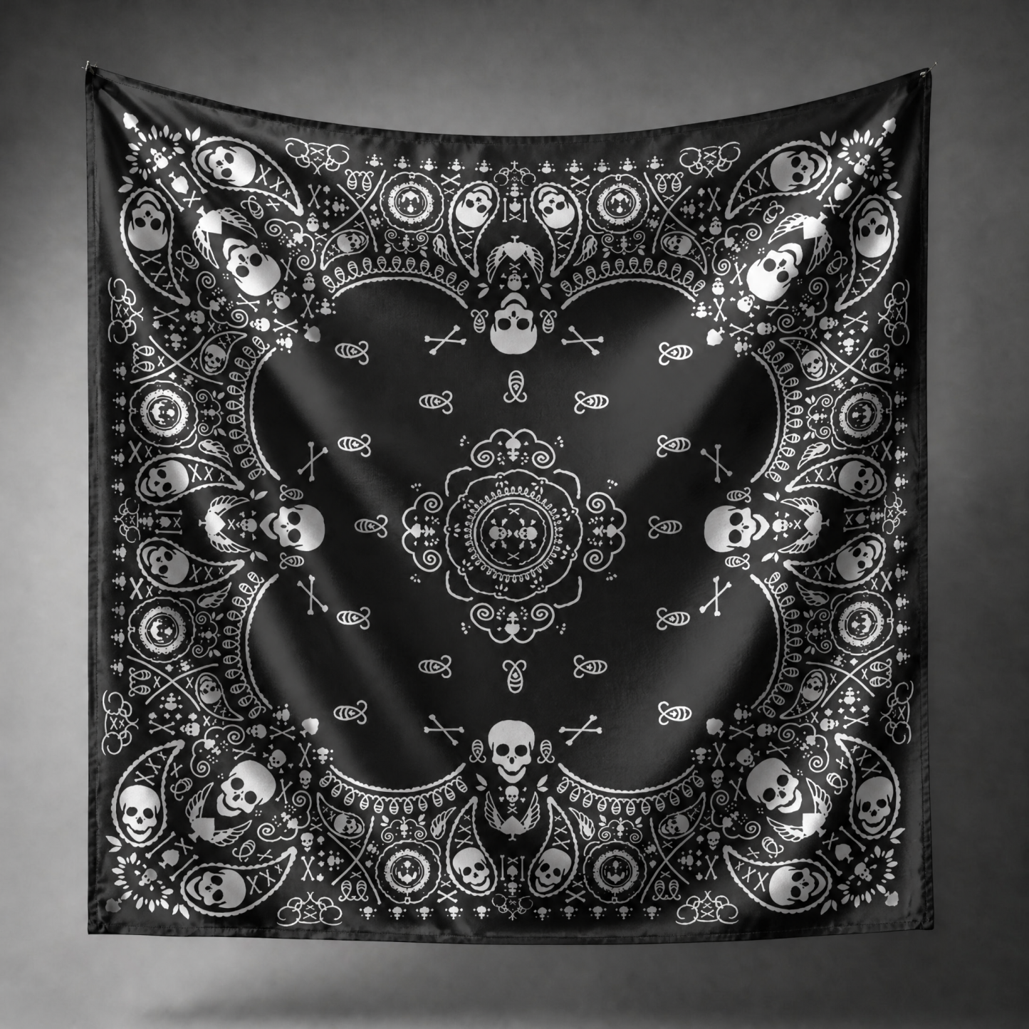 Skull Paisley Square Scarf