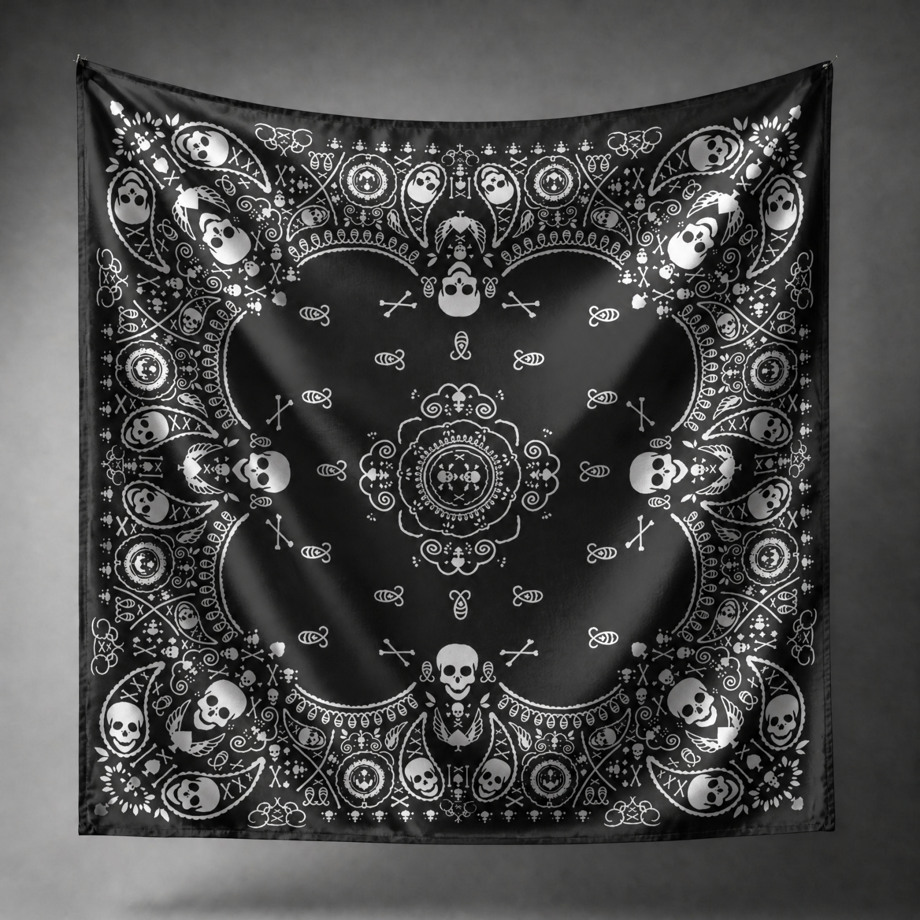 Skull Paisley Square Scarf