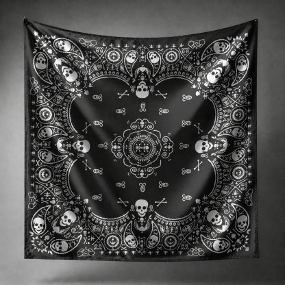 Skull Paisley Square Scarf