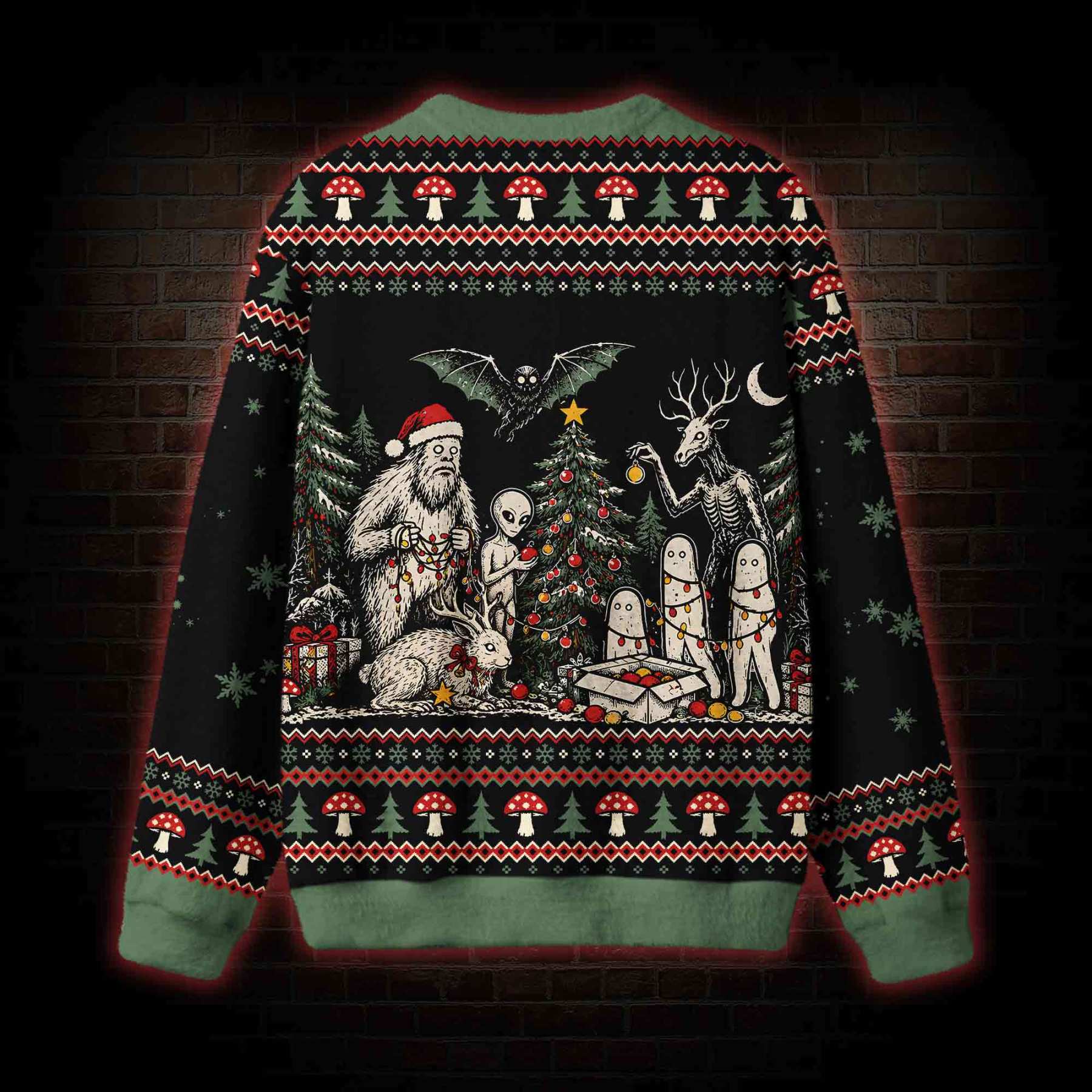Lurking Christmas Tree Ugly Sweatshirts