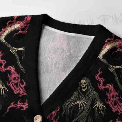 Pink Flame Reaper Women's Cardigan Sweater