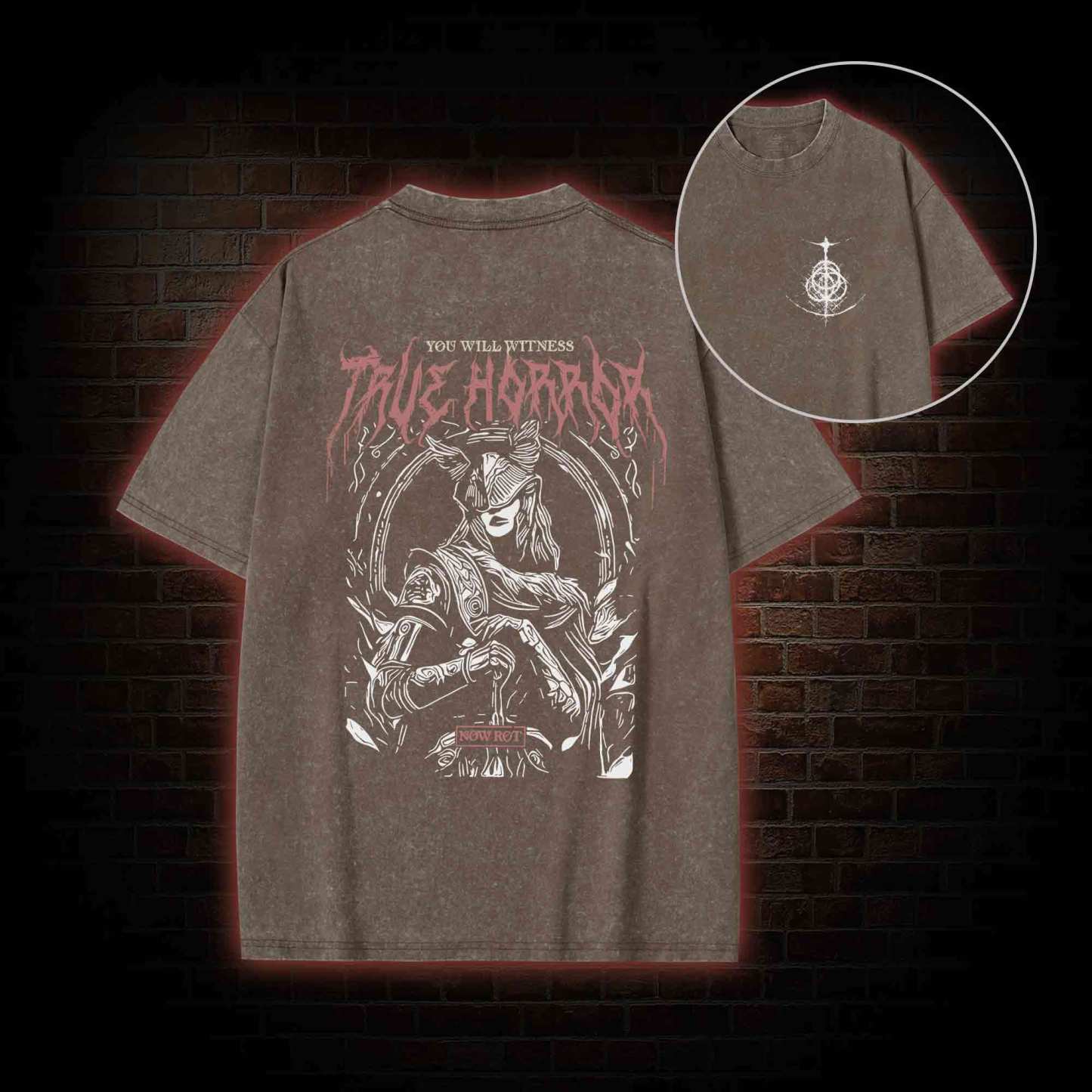 True Horror Back Print Washed T-shirt