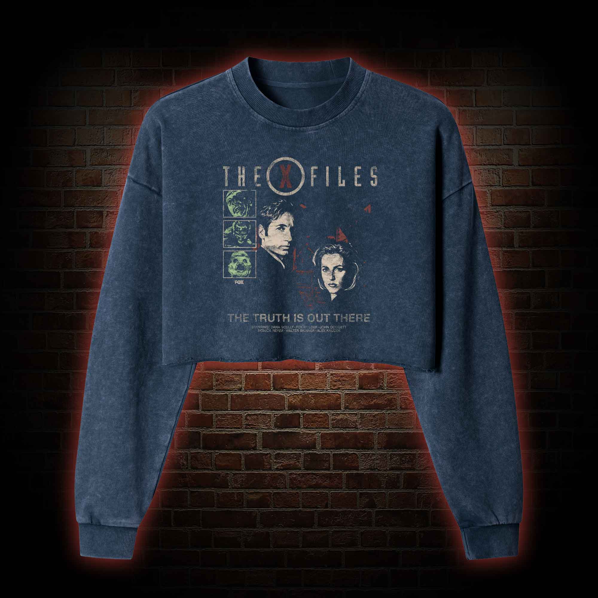 The Truth is Out There Washed Cropped Sweatshirts