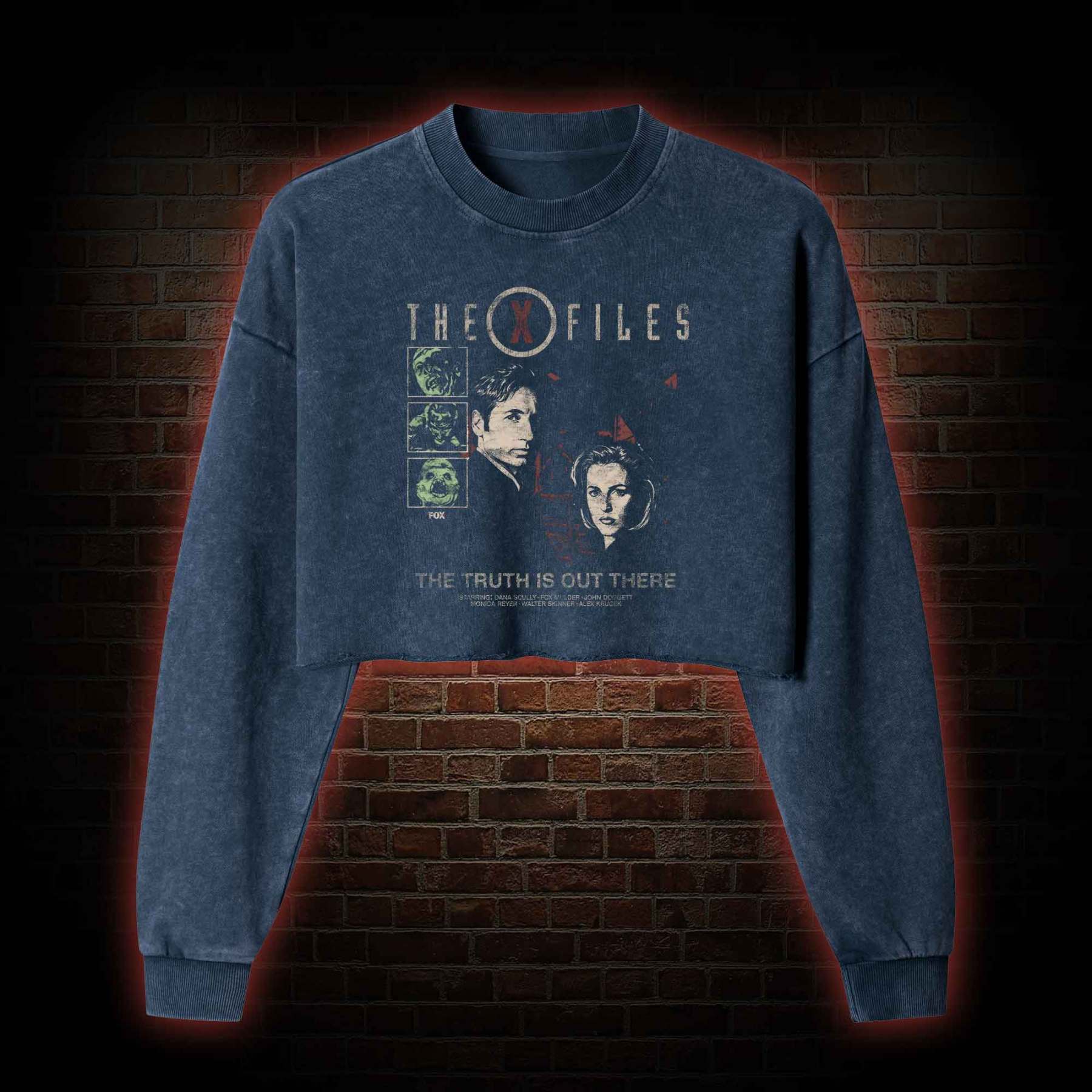 The Truth is Out There Washed Cropped Sweatshirts