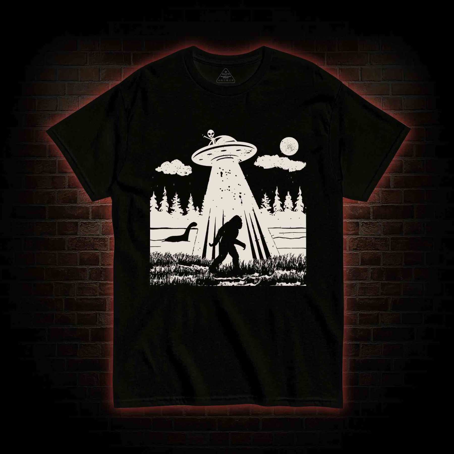 Bigfoot Sasquatch Alien UFO Loch Ness Monster T-shirt