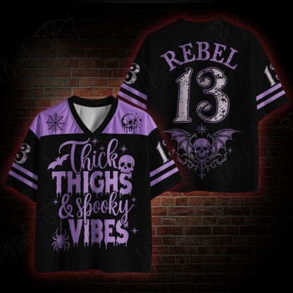 Thick Thighs Spooky Vibes Mesh Jersey