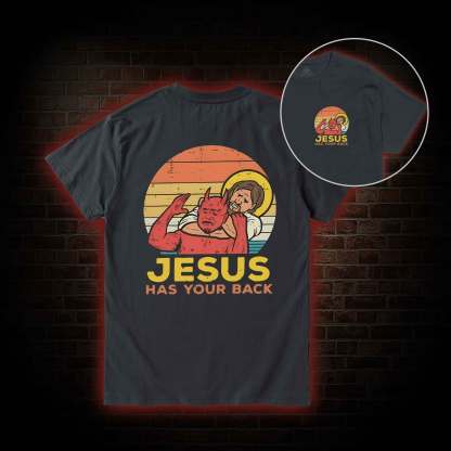 Jesus Has Your Back Back Print T-Shirt