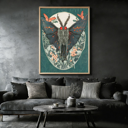 Mothman Framed Canvas Print