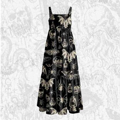 Beetles and Vintage Lanterns Wide Straps Maxi Dress